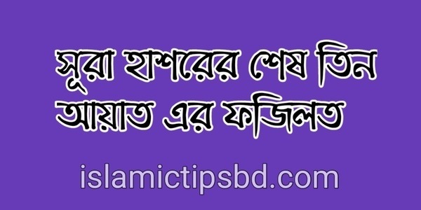 সুরা হাশরের শেষ তিন আয়াতের ফজিলত