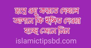 স্বপ্নে অজু করতে দেখলে কি হয়