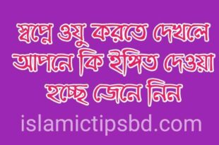 স্বপ্নে অজু করতে দেখলে কি হয়